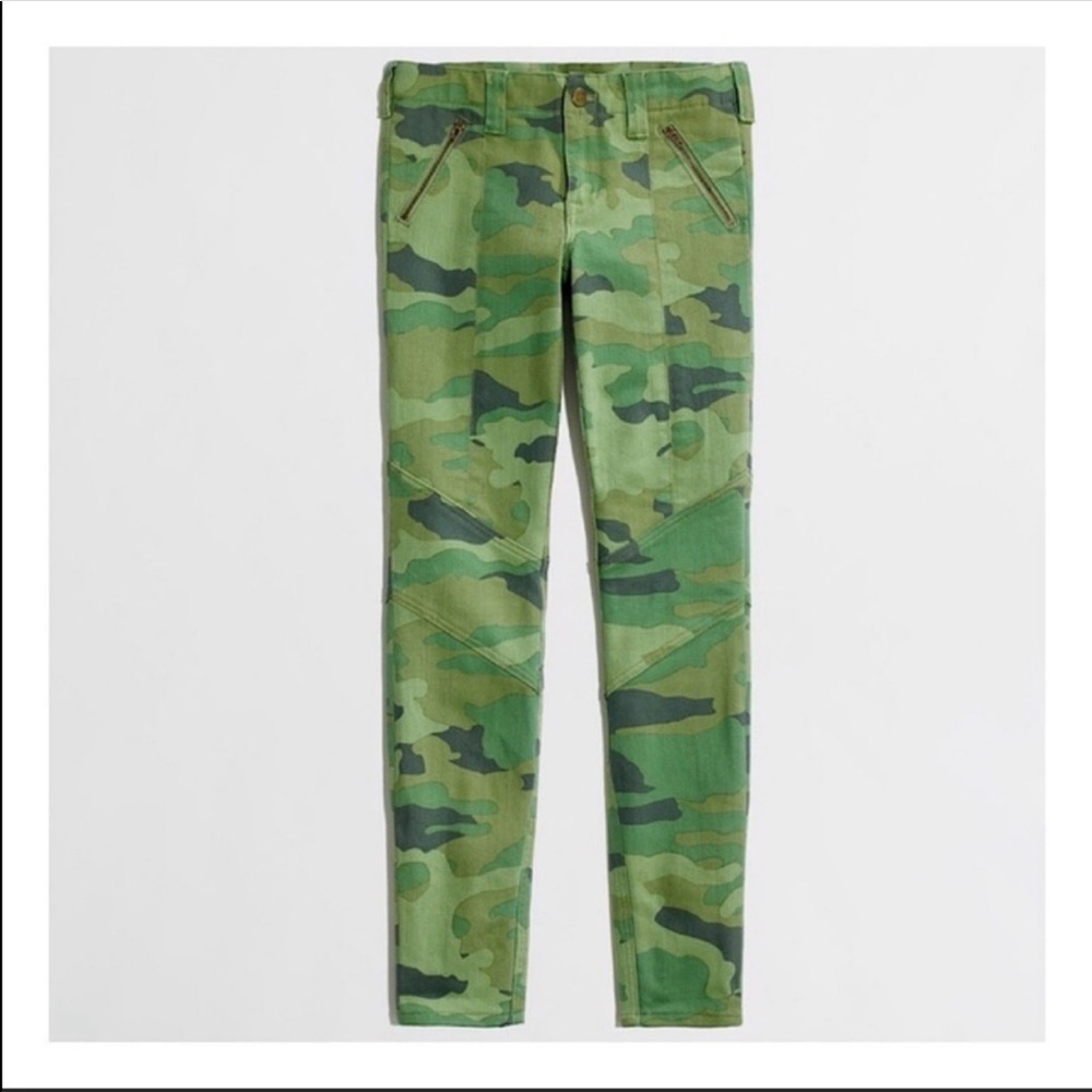 JCrew camo stretch skinny jeans